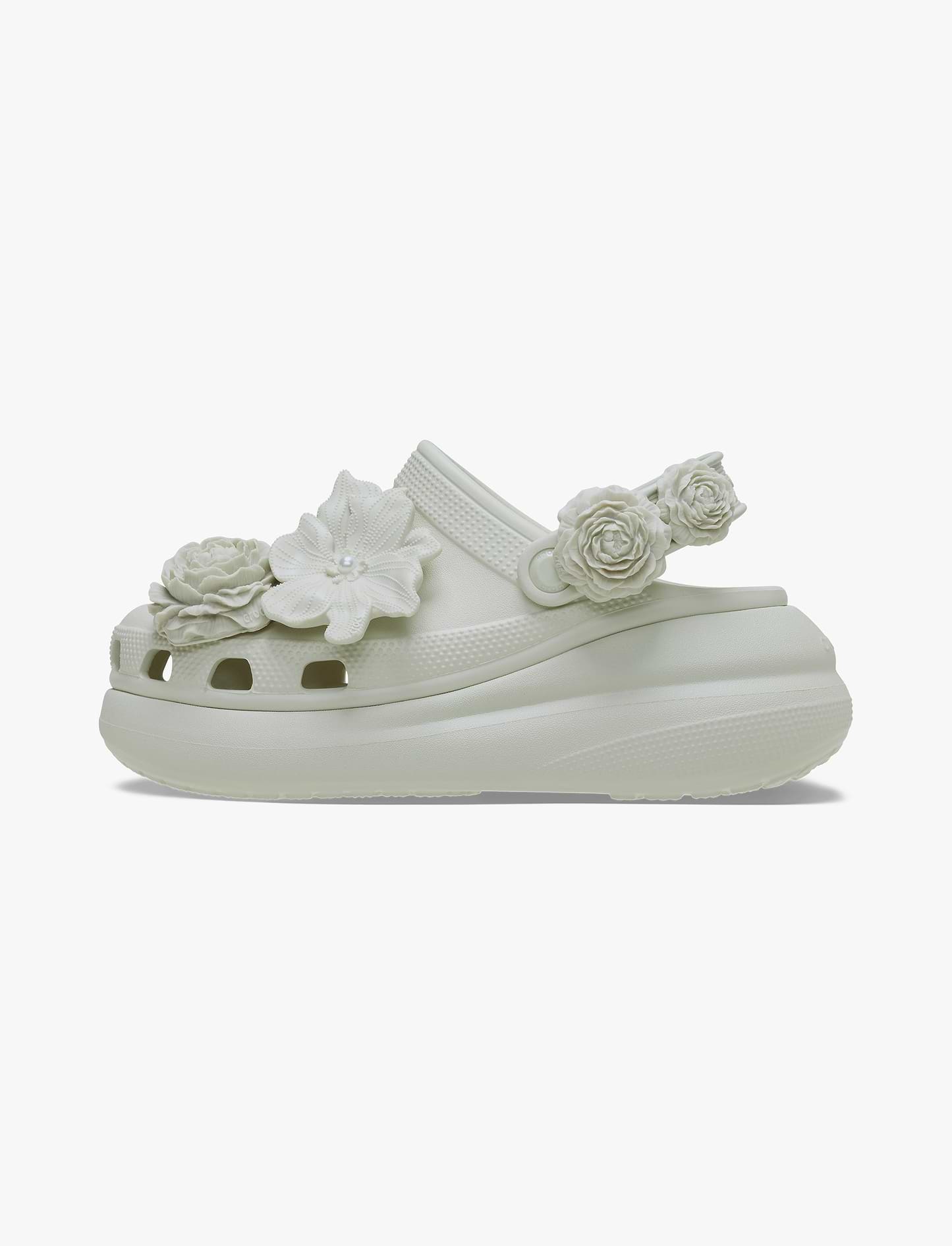 Crocs Crush Bouquet - כפכפי פלטפורמה קרוקס לנשים בצבע אפור
