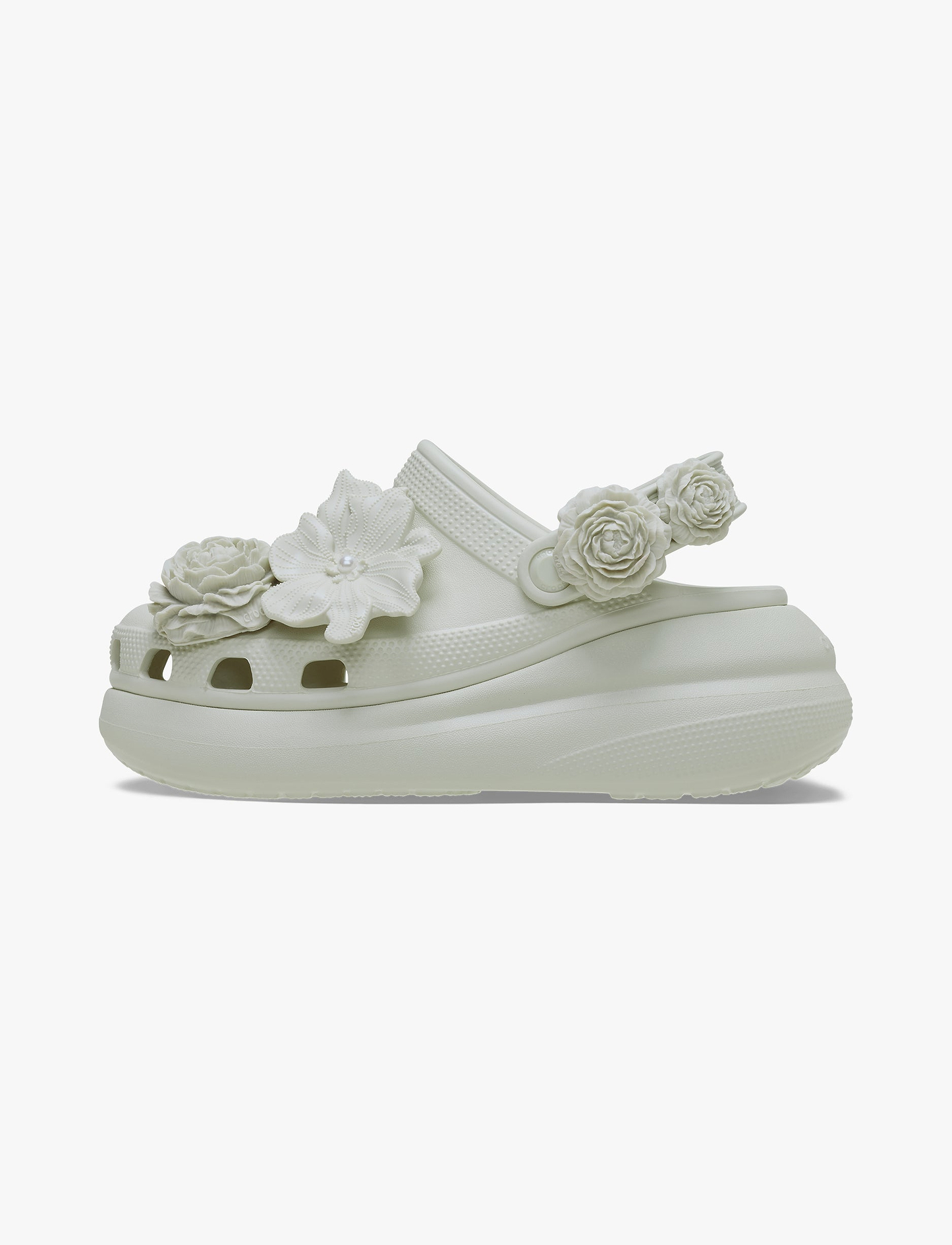 Crocs Crush Bouquet - כפכפי פלטפורמה קרוקס לנשים בצבע אפור