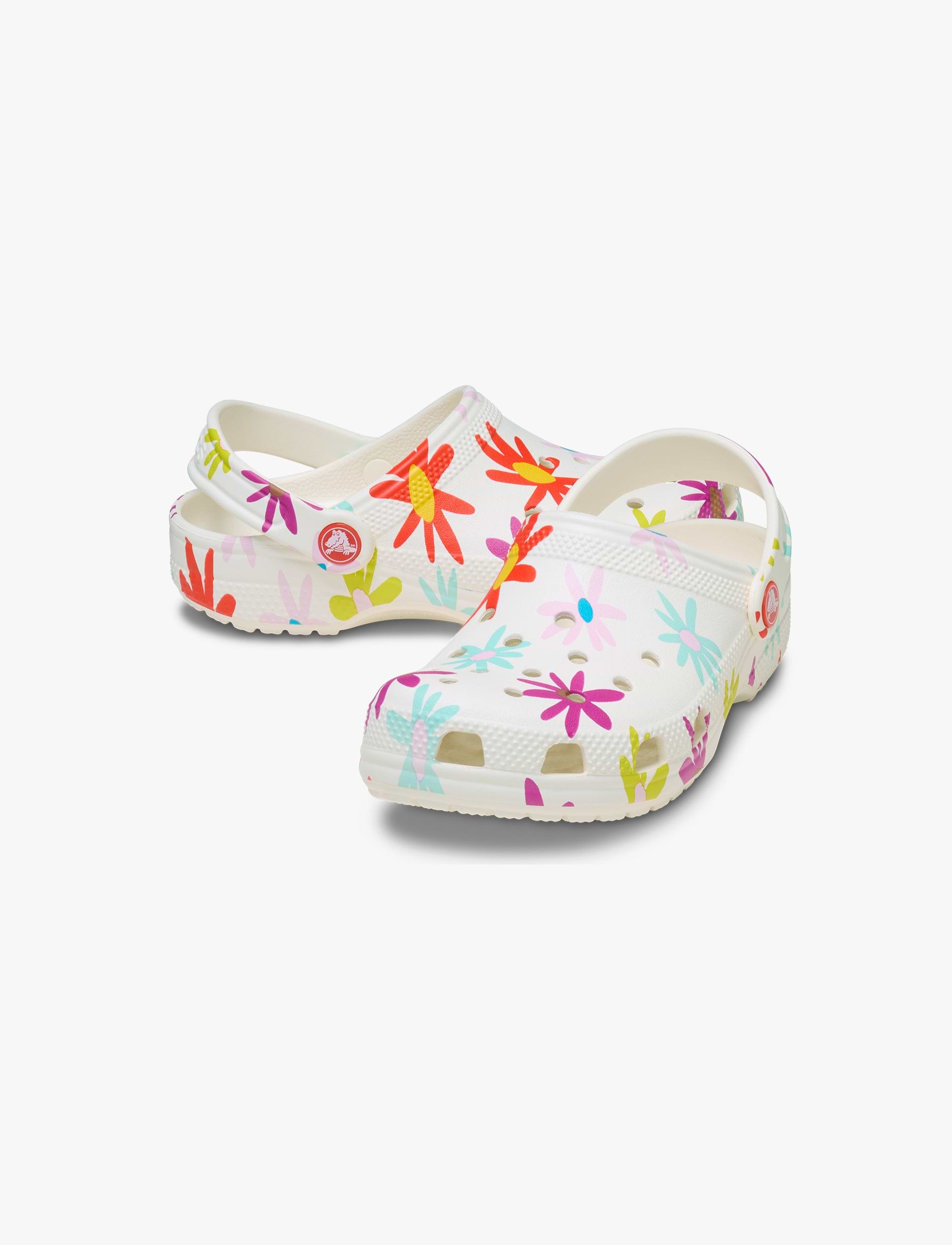 Crocs Classic Crafted Daisy Clog T -  כפכפי קלוג קרוקס בהדפס פרחוני לילדים מידות קטנות