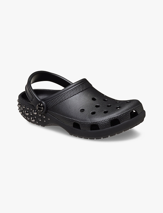 Crocs Classic Studded Clog - כפכפי קרוקס קלוג בעיטור ניטים בצבע שחור