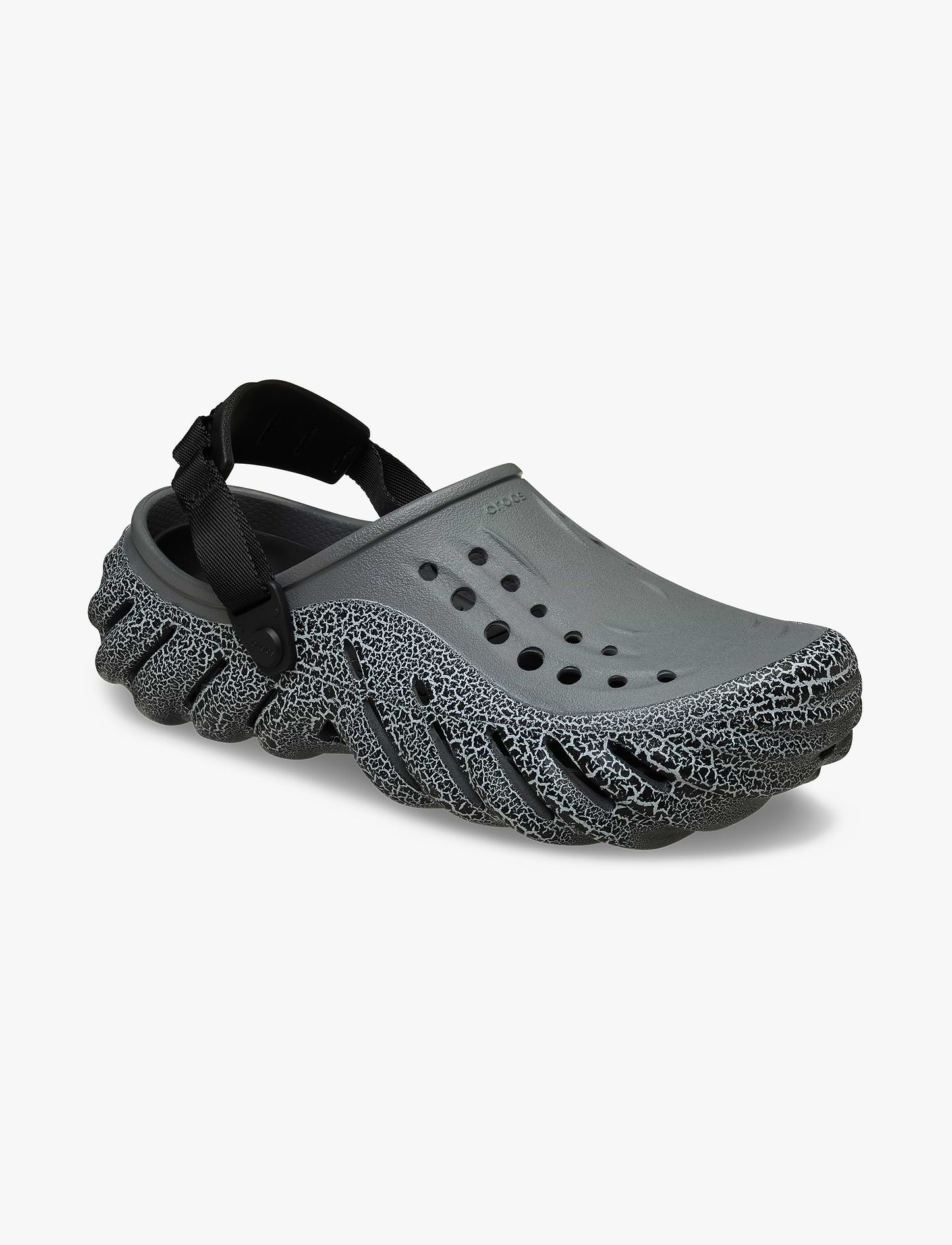 Crocs Echo Crackle Clog - כפכפי קרוקס אקו קראקל לגברים בצבע אפור סלאט
