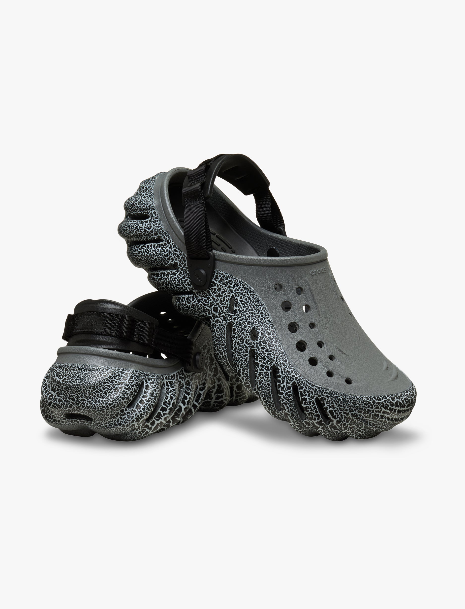 Crocs Echo Crackle Clog -  כפכפי קרוקס אקו קראקל לגברים בצבע אפור סלאט