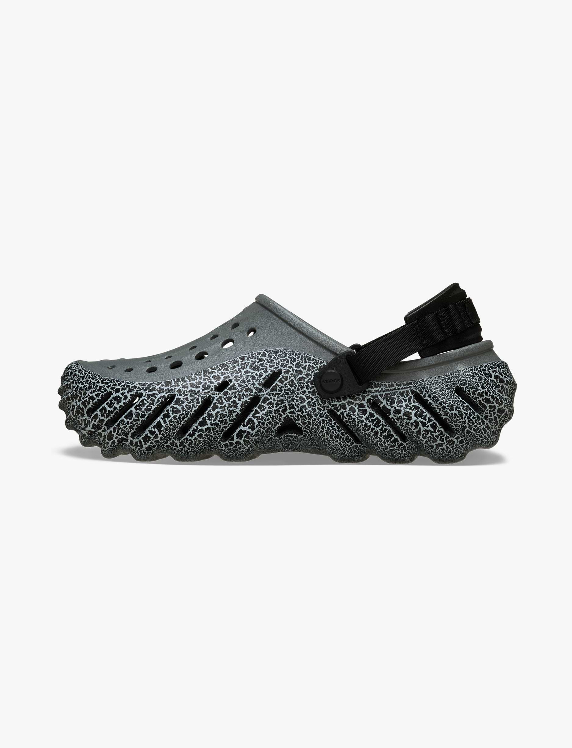 Crocs Echo Crackle Clog - כפכפי קרוקס אקו קראקל לגברים בצבע אפור סלאט