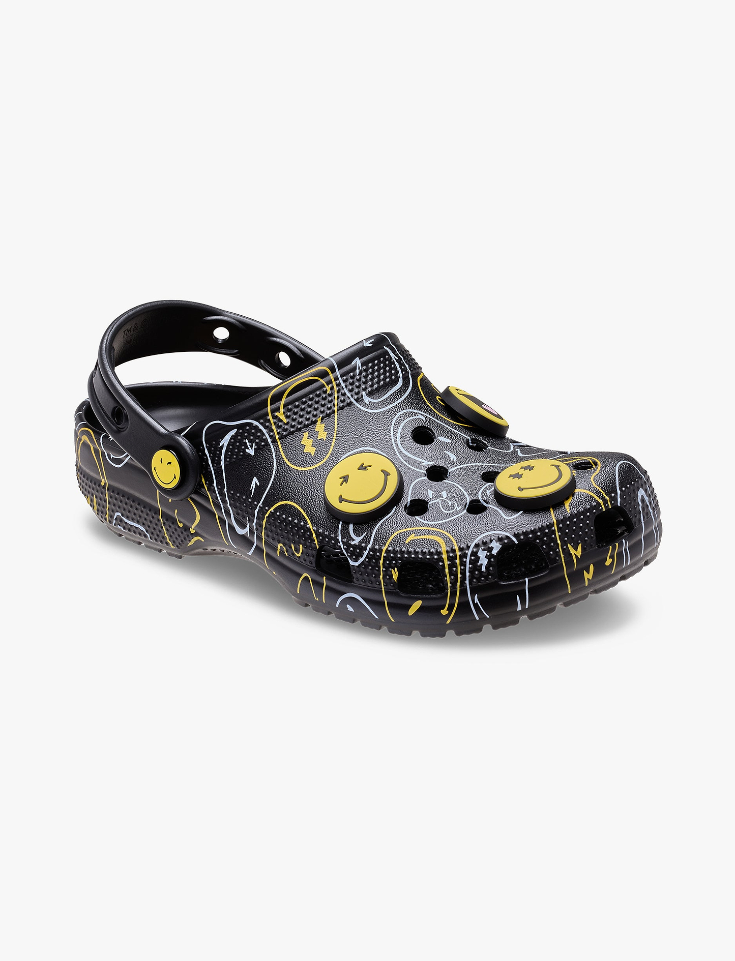 Crocs Smiley Classic Clog - כפכפי קלוג קרוקס סמיילי בצבע שחור/צהוב