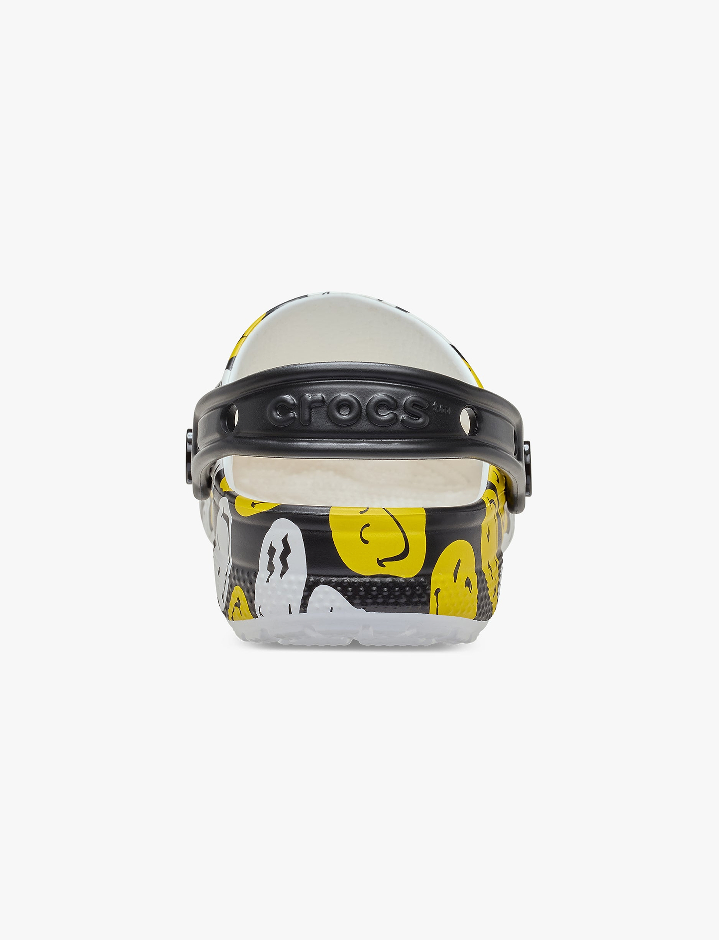 Crocs Smiley Classic Clog K - כפכפי קלוג קרוקס סמיילי לילדים בצבע שחור/לבן/צהוב