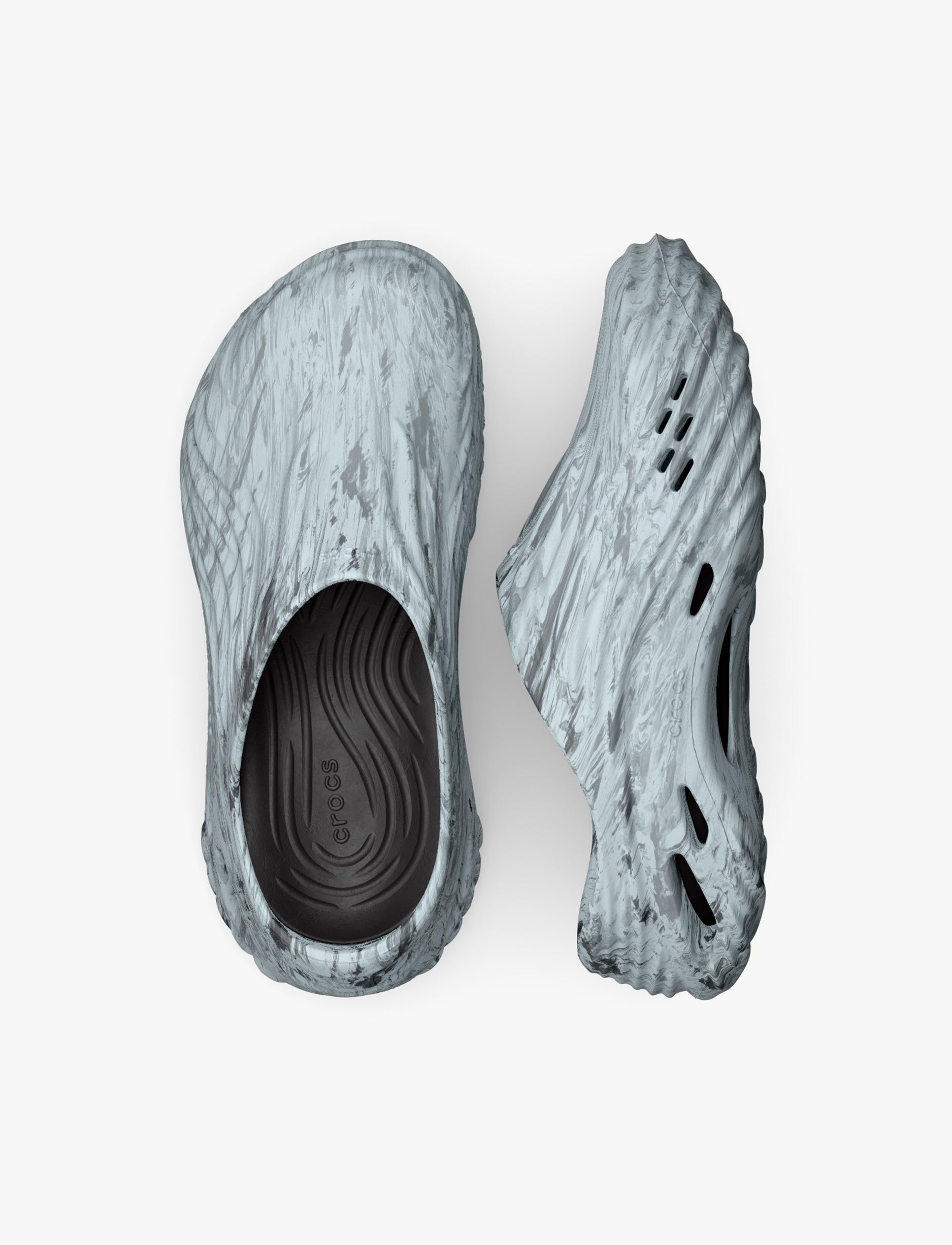 Crocs Echo Marbled Wave - כפכפי קרוקס אקו קלוג בצבע שחור/לבן