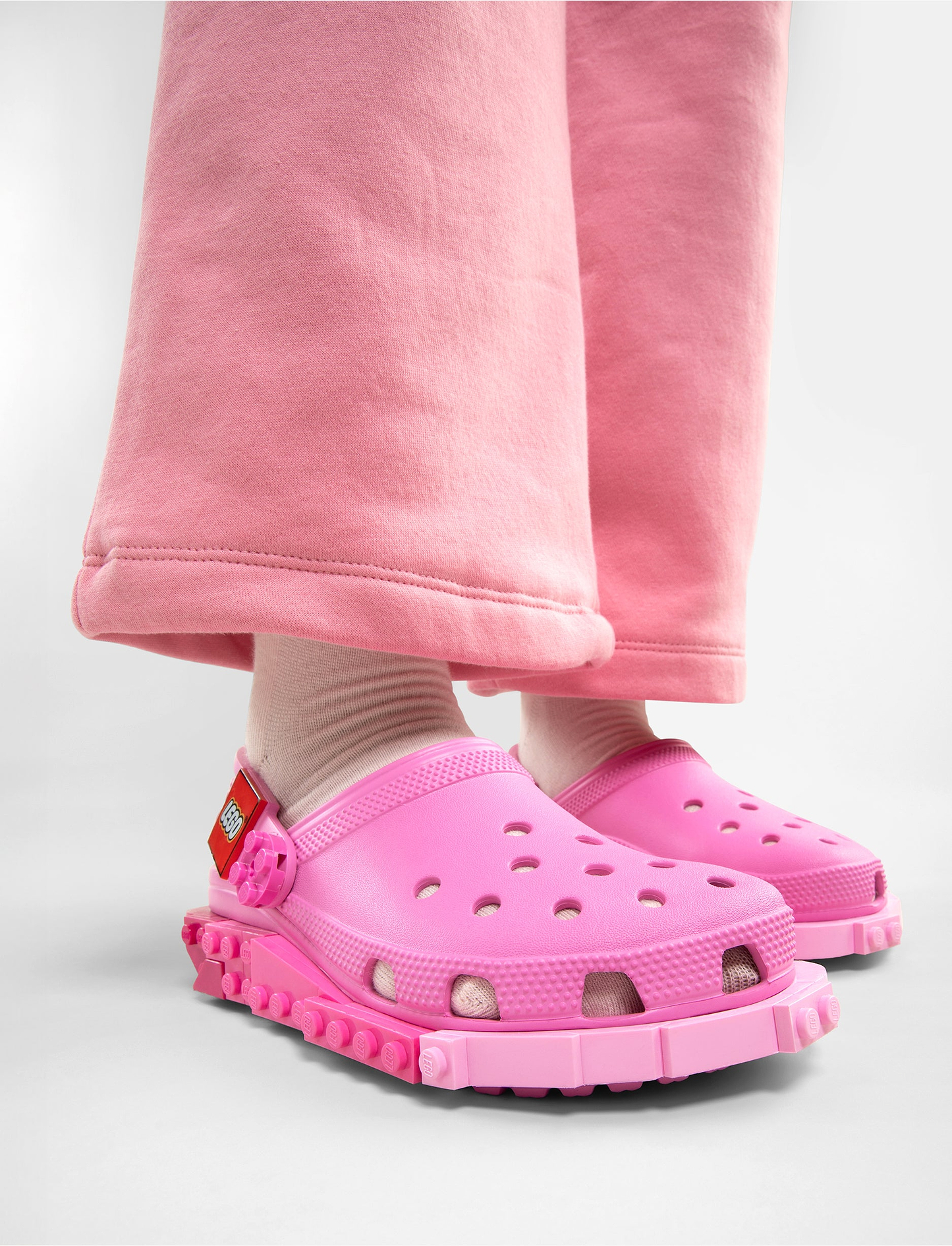 Crocs LEGO 4LW System Clog K - כפכפי קלוג קרוקס לגו לילדים בצבע ורוד טאפי