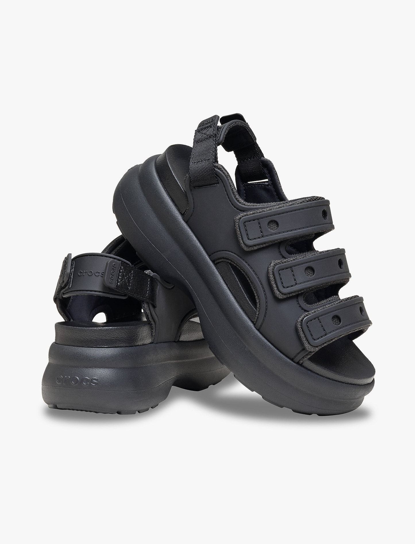 Crocs Soho Frosted Sport Sandal - סנדלי פלטפורמה קרוקס סוהו לנשים בצבע שחור
