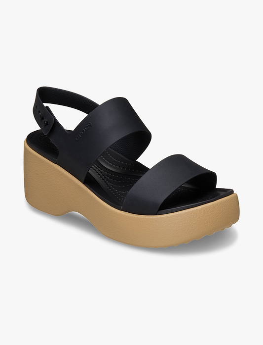 Crocs Brooklyn Sky Sandal - סנדלי פלטפורמה קרוקס ברוקלין סקיי לנשים בצבע שחור/חום קשיו