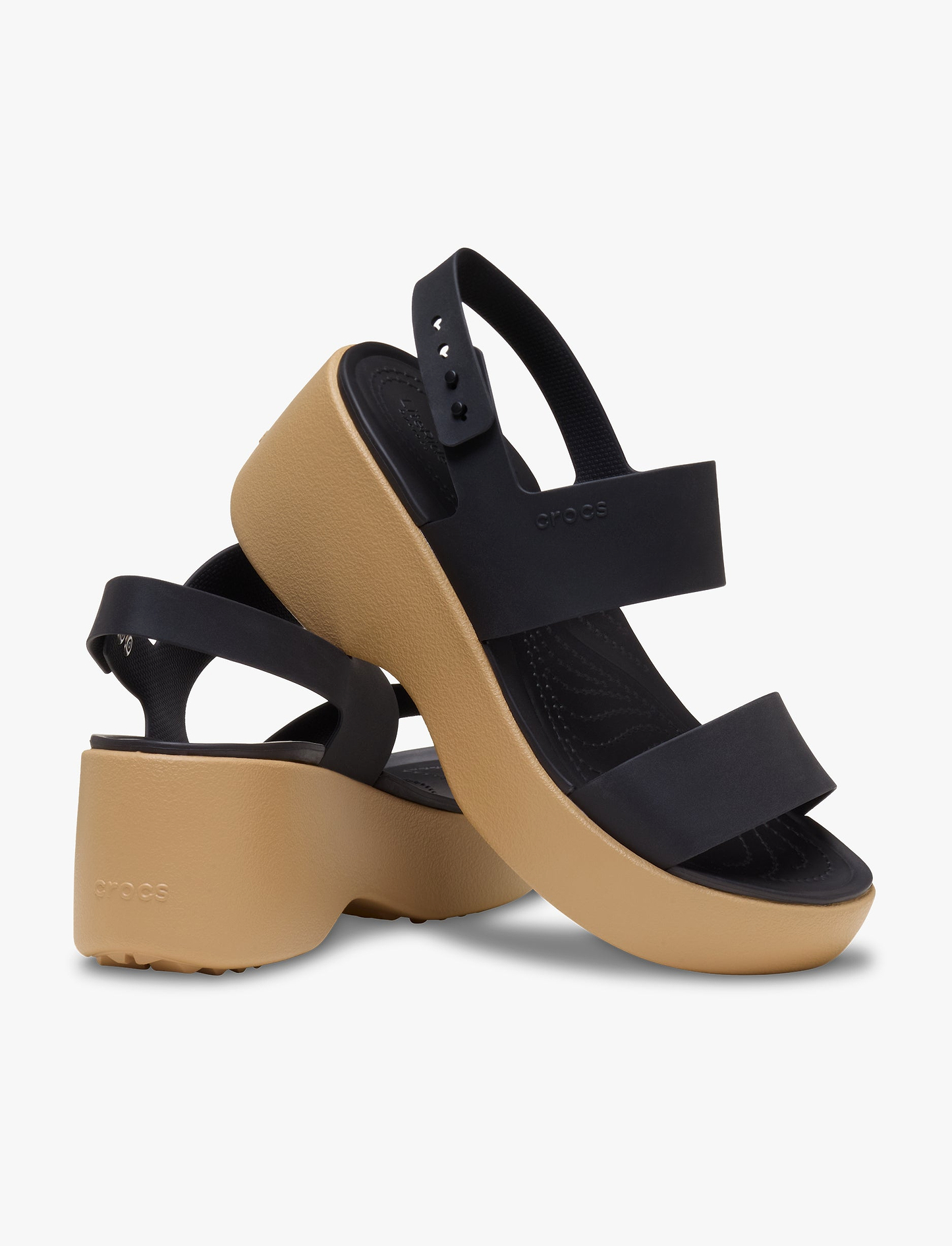 Crocs Brooklyn Sky Sandal - סנדלי פלטפורמה קרוקס ברוקלין סקיי לנשים בצבע שחור/חום קשיו