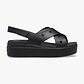 Crocs Brooklyn 4U Cross Strap Sandal - סנדלי פלטפורמה קרוקס ברוקלין לנשים בצבע שחור