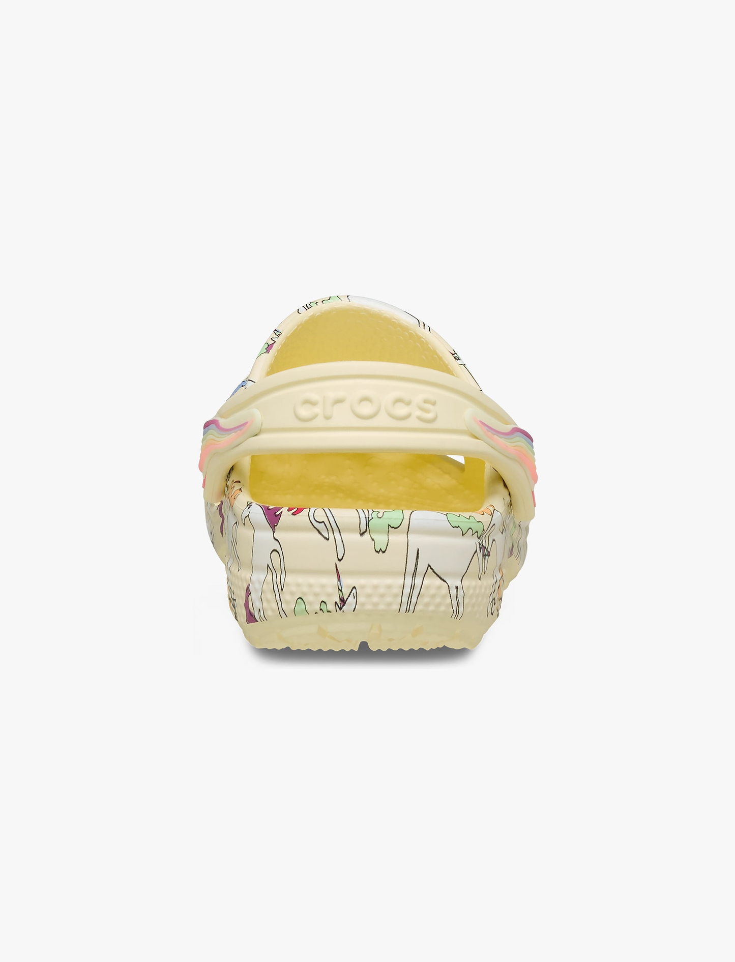 Crocs Classic Unicorn Graphic Clog - כפכפי קרוקס קלוג חד קרן בצבע קרם לקטנטנים