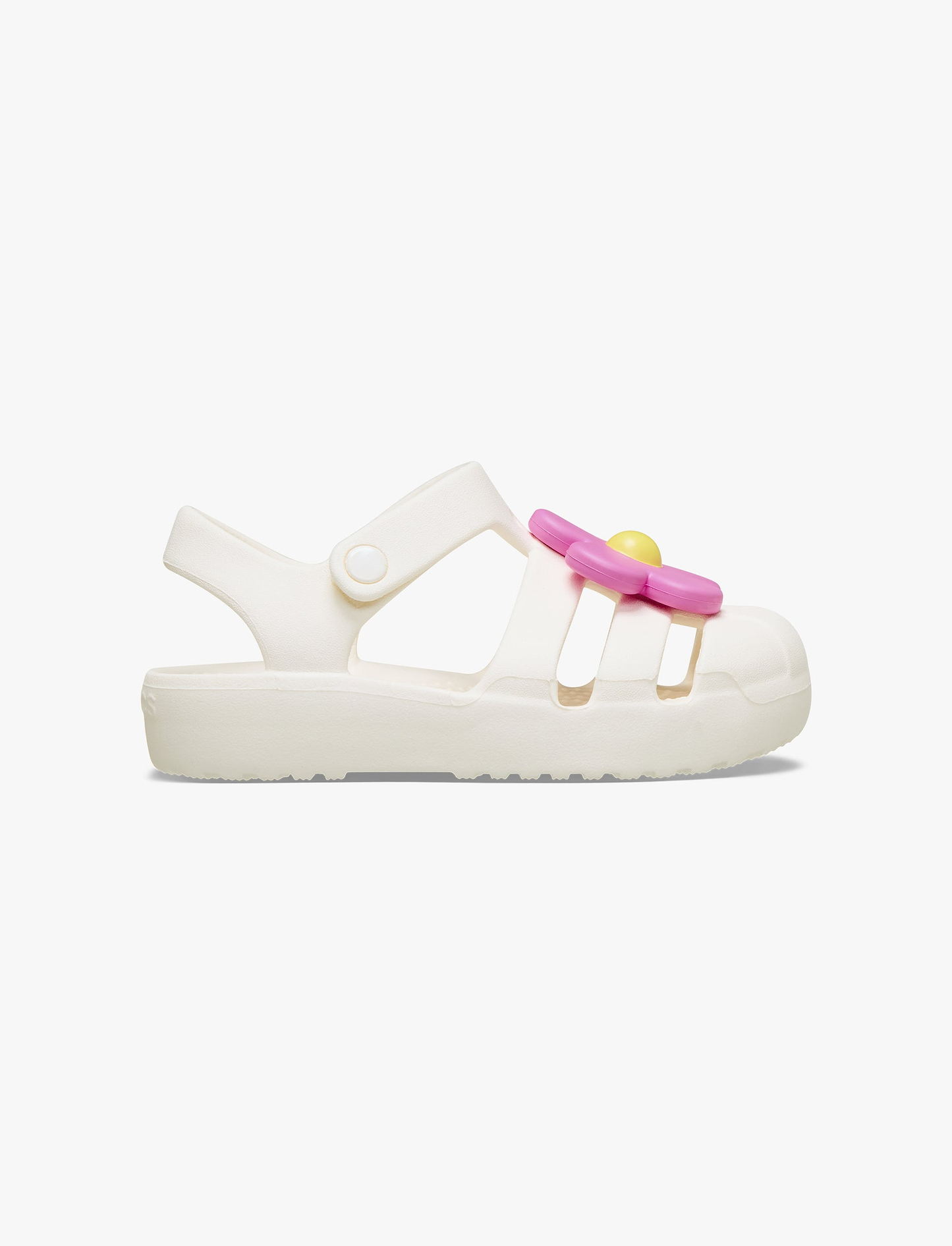 Crocs Classic Flower Fisherman T -  סנדלי קרוקס לקטנטנים בצבע לבן גיר