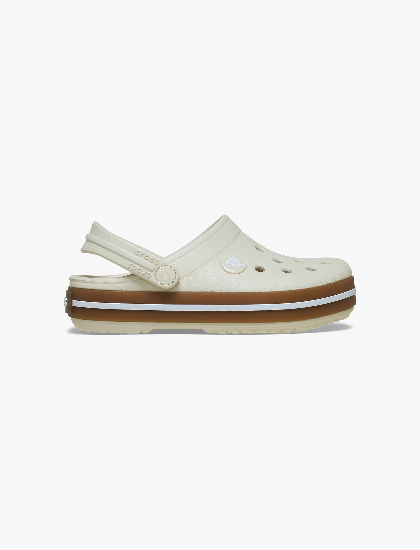Crocs Crocband Gum Clog K - סנדלי קרוקבנד גאם לילדים בצבע לבן פסגה