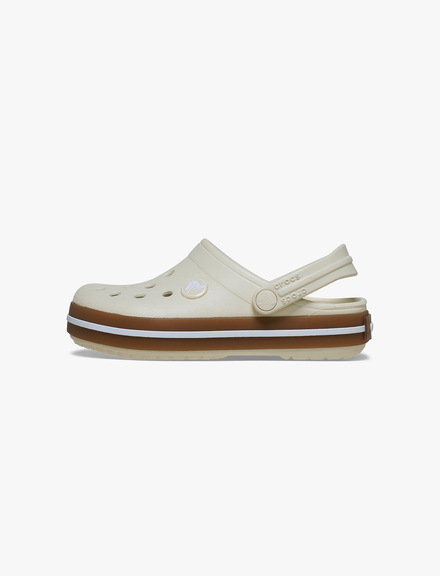 Crocs Crocband Gum Clog K - סנדלי קרוקבנד גאם לילדים בצבע לבן פסגה