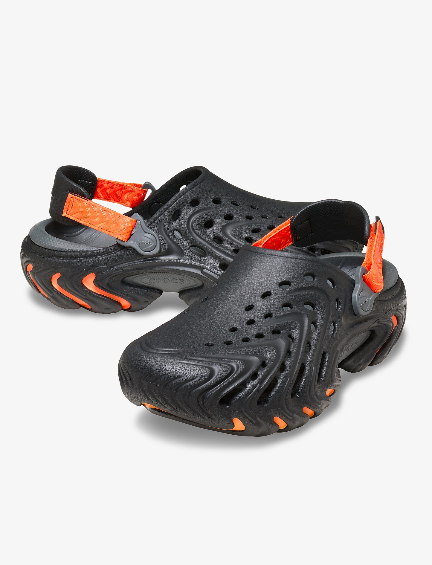 Crocs Echo II - כפכפי קרוקס אקו בצבע שחור/כתום עז