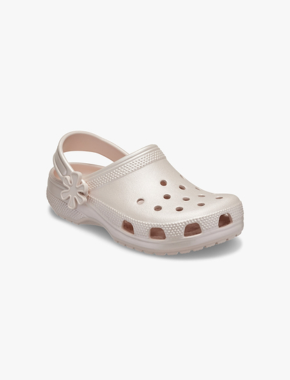 Crocs Kids' Classic Pearl Shine Clog - כפכפי קרוקס פנינה לילדים בצבע קוורץ