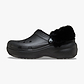 Crocs Classic Platform Fuzz Lined Clog - כפכפי קרוקס פלטפורמה פרוותיים לנשים בצבע שחור