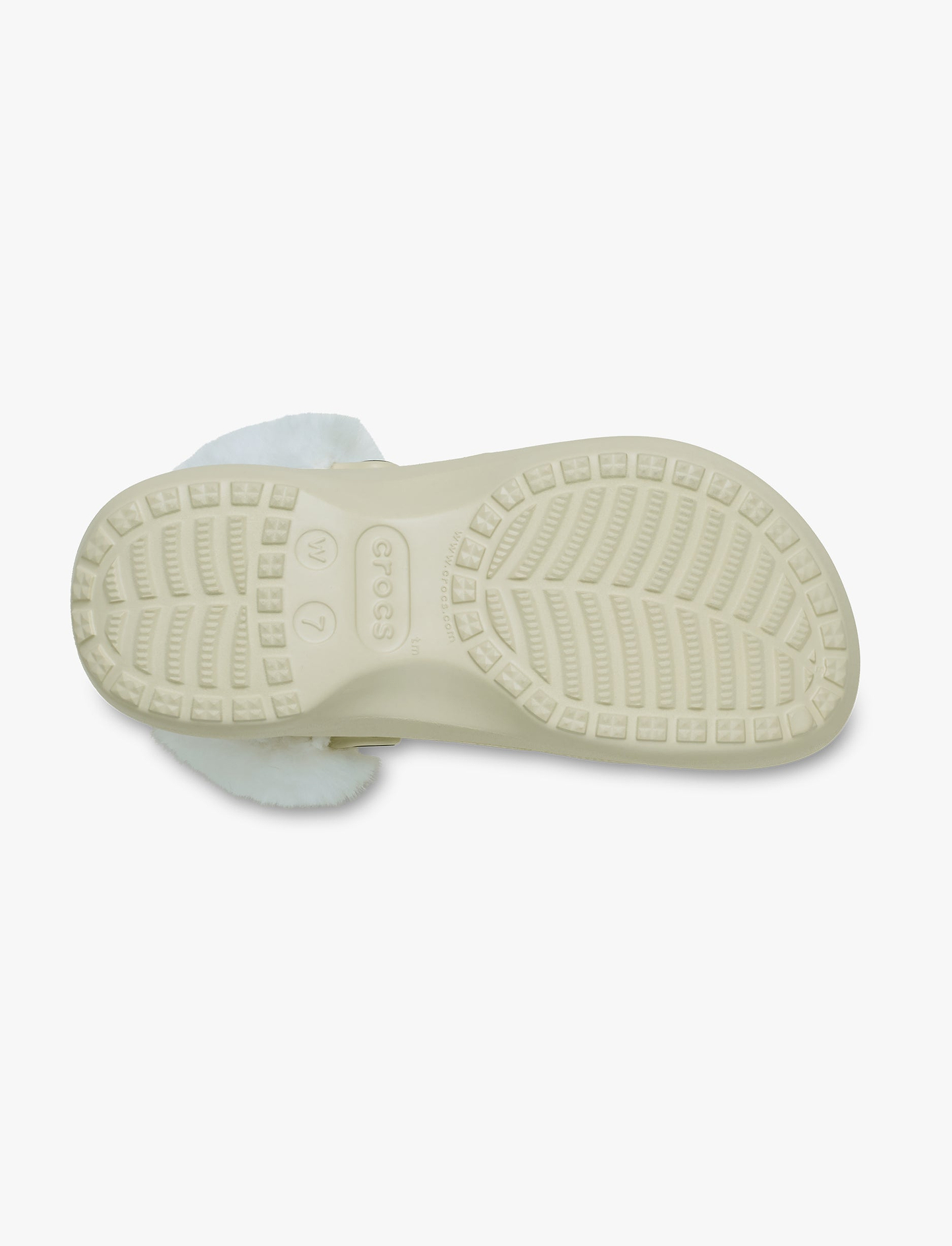 Crocs Classic Platform Fuzz Lined Clog - כפכפי קרוקס פלטפורמה פרוותיים לנשים בצבע קרם