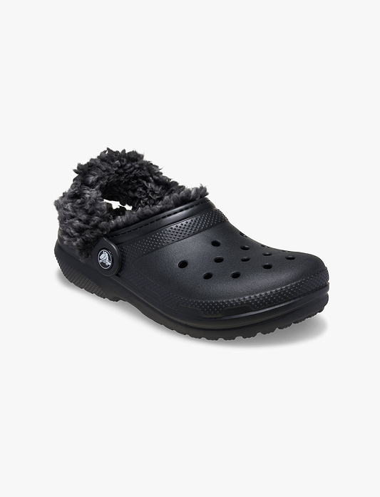 Crocs Classic Fleece Lined Clog K - כפכפי קלוג קרוקס פרוותיים בצבע שחור