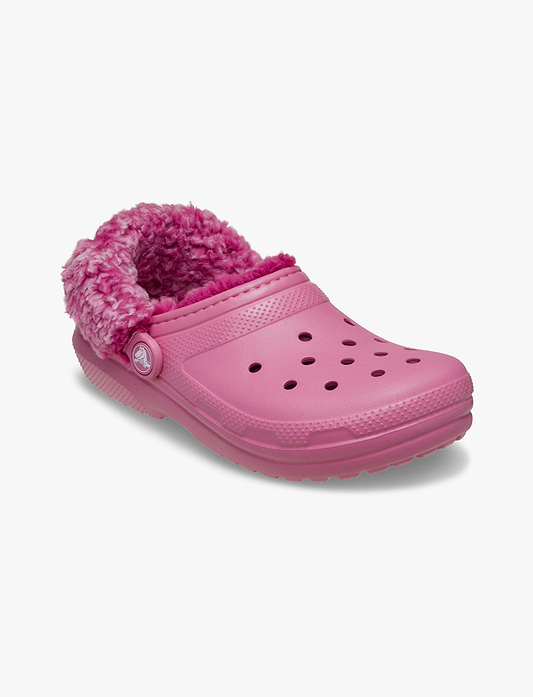 Crocs Toddler Classic Fleece Lined Clog - כפכפי פרווה קרוקס בצבע ורוד לילדים מידות קטנות