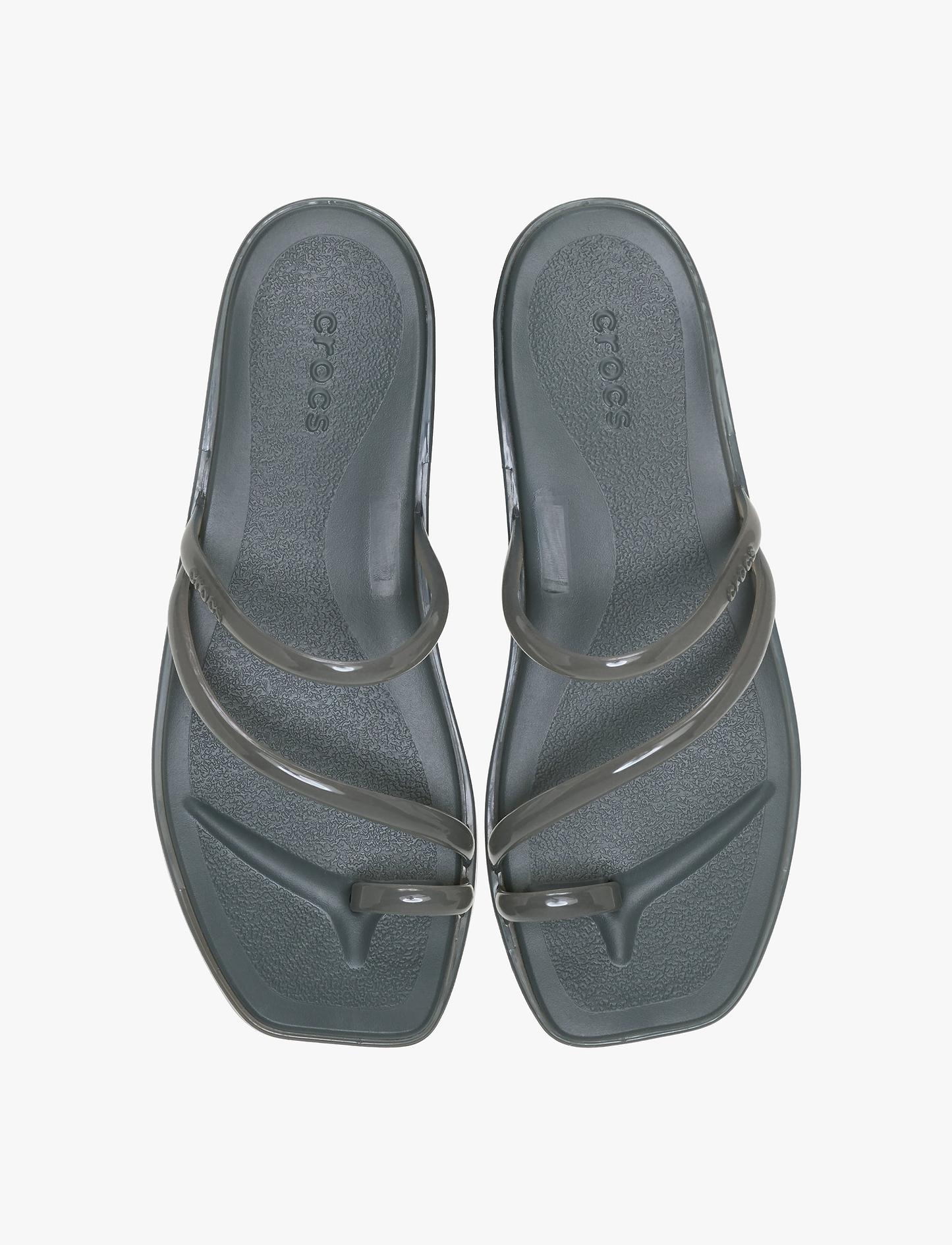 Crocs Miami Jelly Toe Loop Sandal - סנדלי קרוקס מיאמי לנשים בצבע קרבון ג'לי