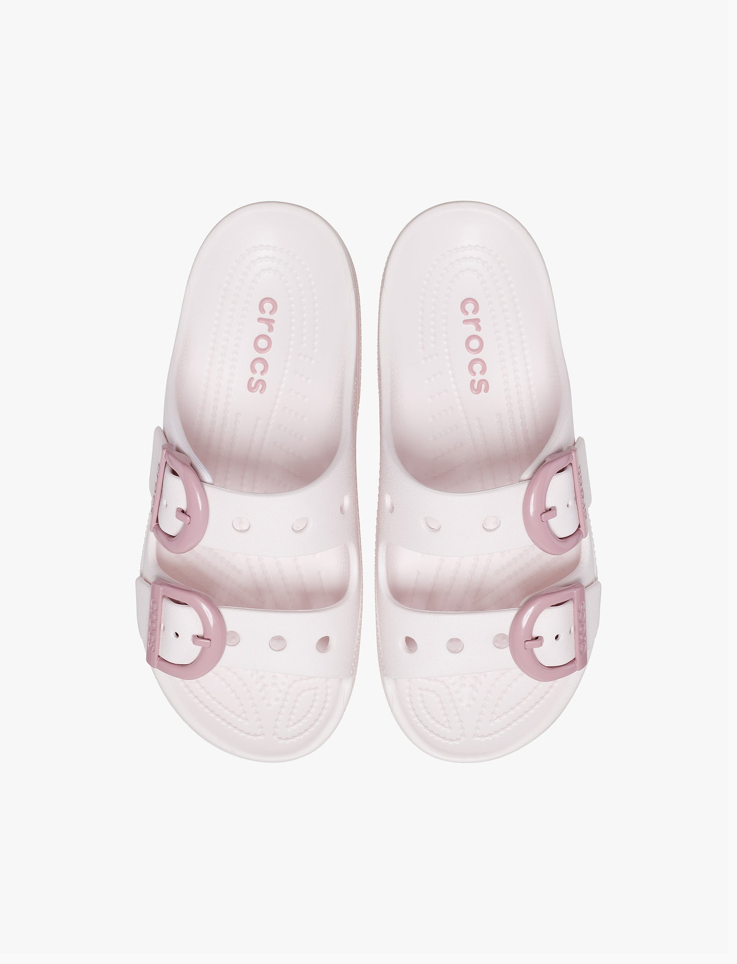 Crocs Saturday Enamel Buckle Sandal - כפכפי קרוקס לנשים בצבע ורוד קרחוני
