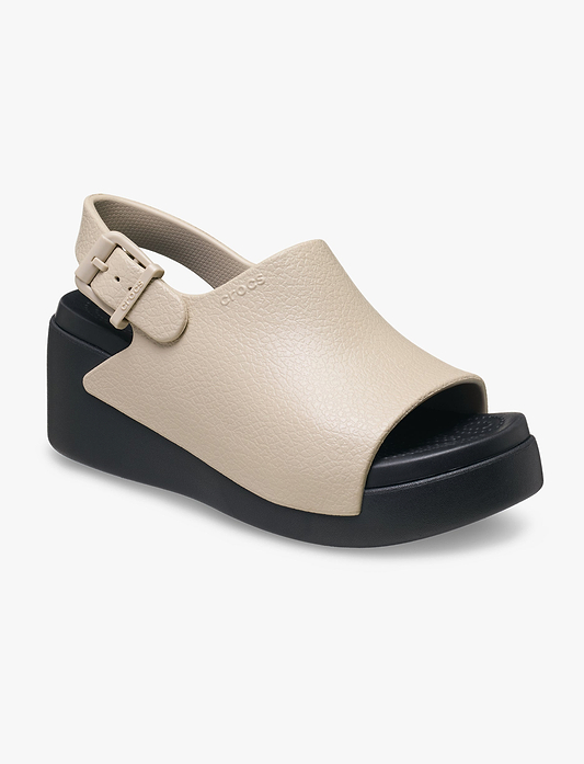 Crocs Dylan Platform Slide - סנדלי פלטפורמה קרוקס דילן בצבע בז'/שחור לנשים