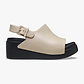 Crocs Dylan Platform Slide - סנדלי פלטפורמה קרוקס דילן בצבע בז'/שחור לנשים