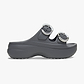 Crocs Saturday Platform Dipped Buckle Sandal - סנדלי פלטפורמה קרוקס לנשים בצבע אפור קרבון