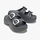 Crocs Saturday Platform Dipped Buckle Sandal - סנדלי פלטפורמה קרוקס לנשים בצבע אפור קרבון