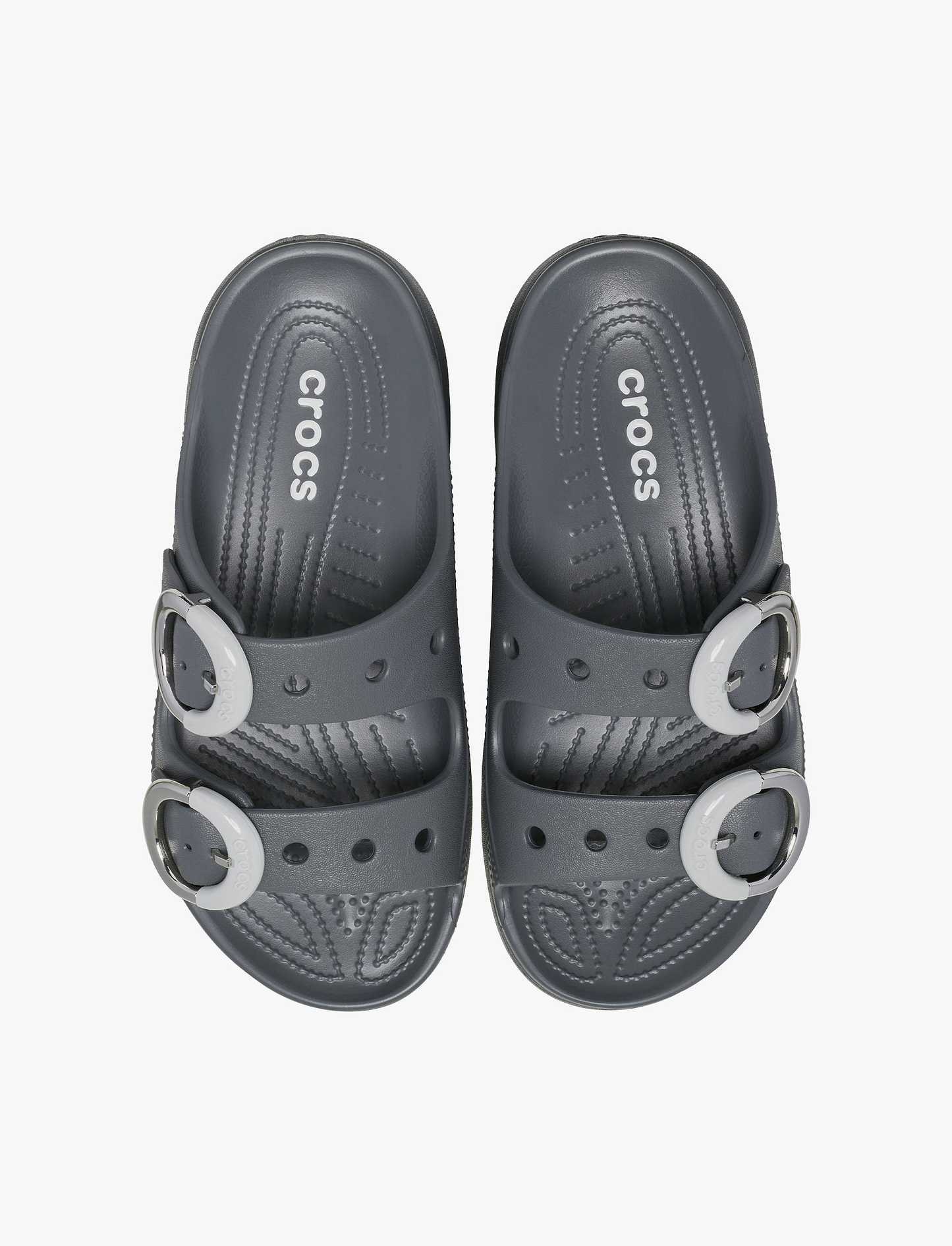 Crocs Saturday Platform Dipped Buckle Sandal - סנדלי פלטפורמה קרוקס לנשים בצבע אפור קרבון