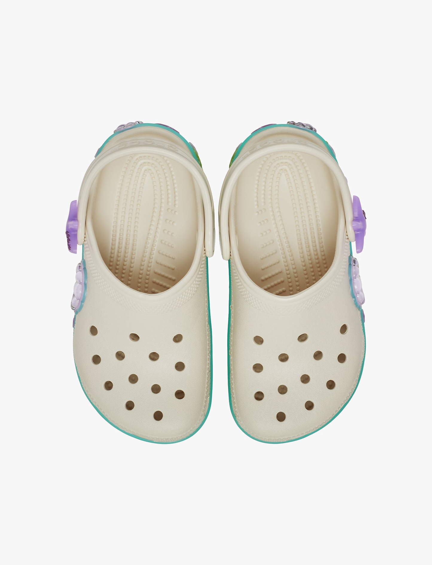 Crocs Classic Sea Sparkle Shaker Clog K - כפכפי קלוג קרוקס לילדים בצבע קרם בעיטור צדפים