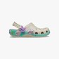 Crocs Classic Sea Sparkle Shaker Clog T -  כפכפי קלוג קרוקס לילדים בצבע קרם בעיטור צדפים מידות קטנות