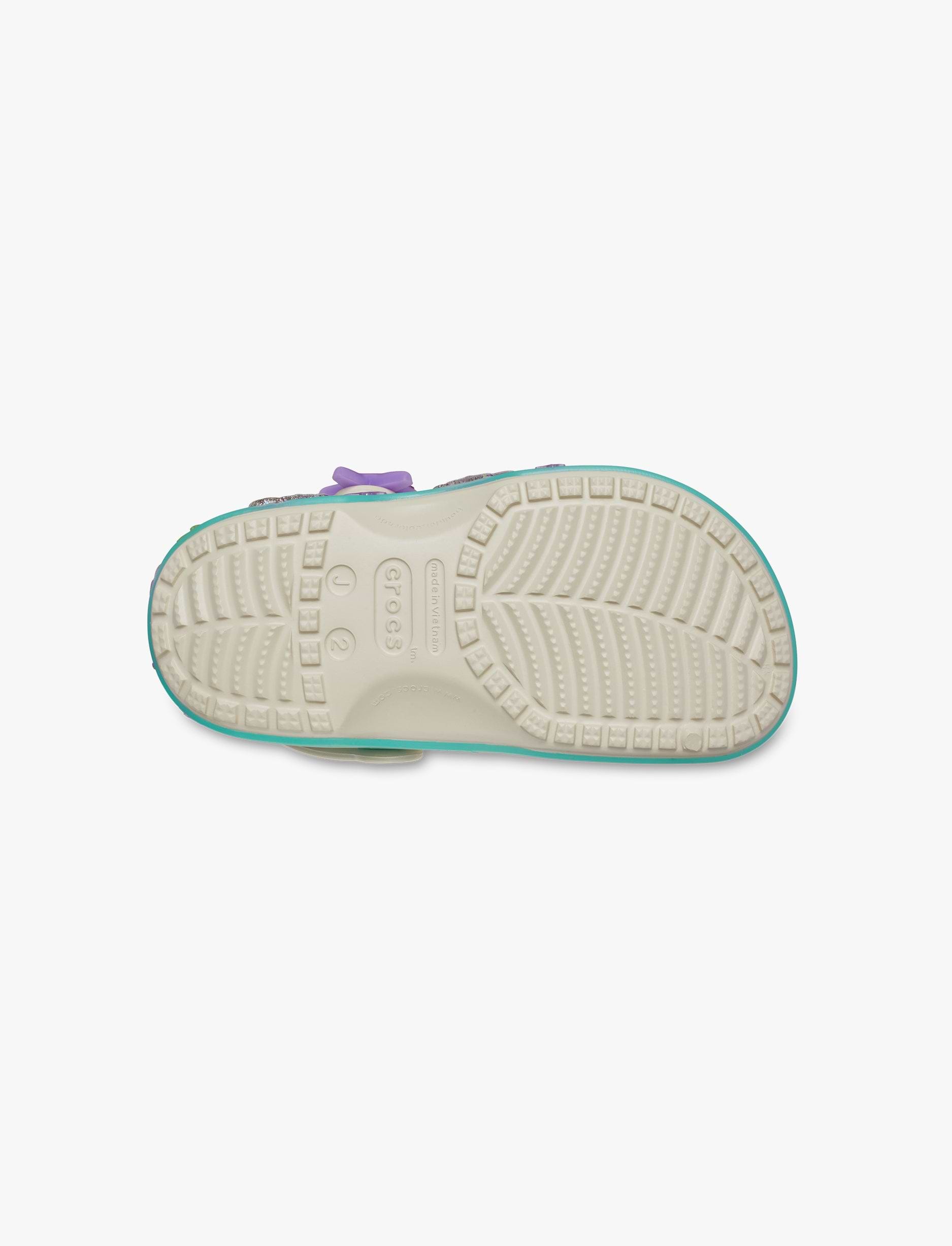 Crocs Classic Sea Sparkle Shaker Clog T - כפכפי קלוג קרוקס לילדים בצבע קרם בעיטור צדפים מידות קטנות