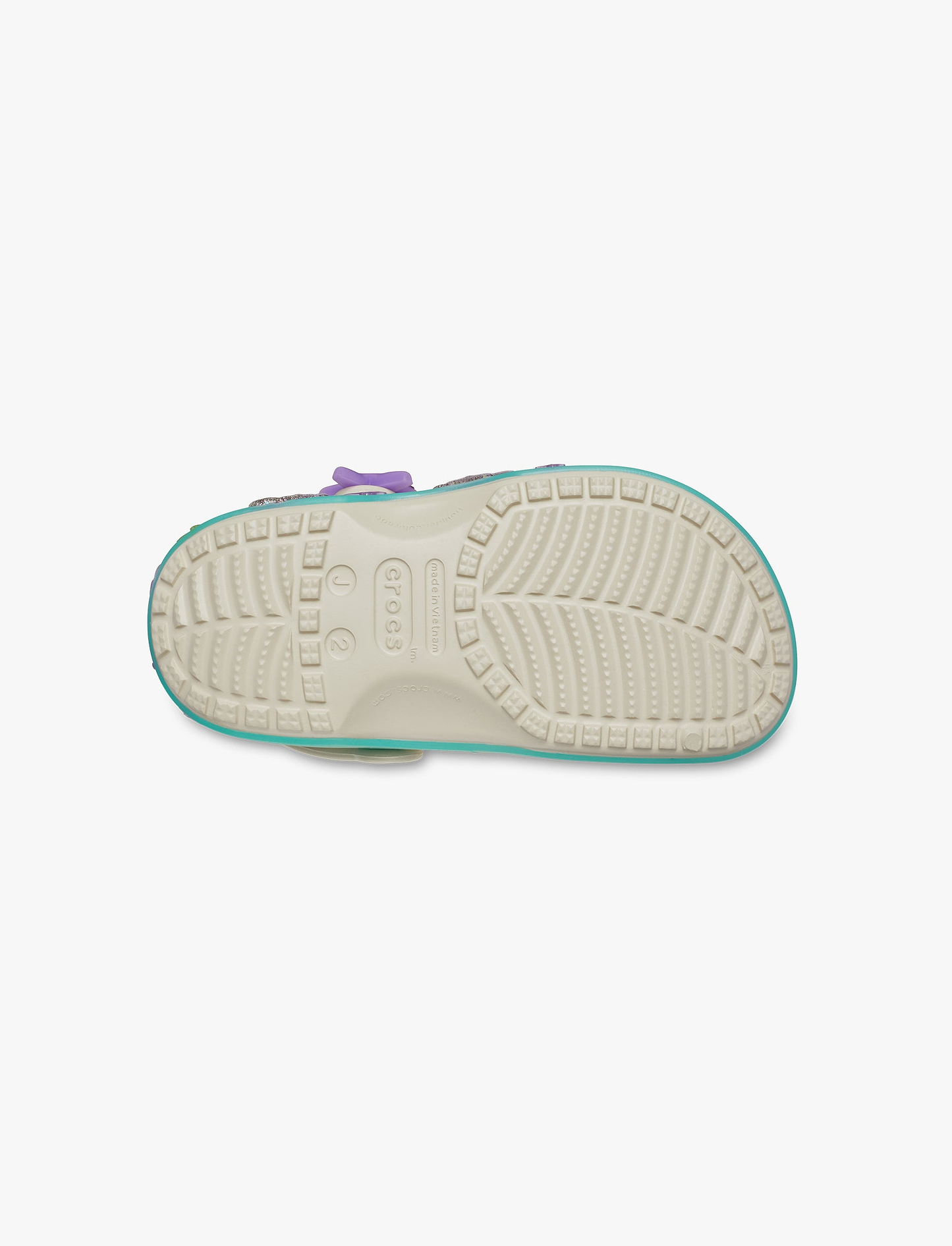 Crocs Classic Sea Sparkle Shaker Clog T -  כפכפי קלוג קרוקס לילדים בצבע קרם בעיטור צדפים מידות קטנות