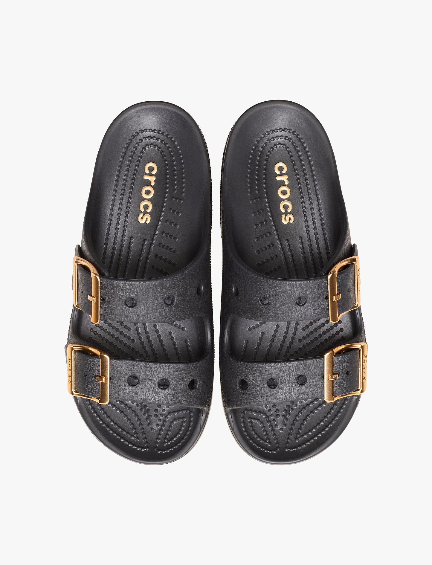 Crocs Saturday Metallic Buckle Sandal - סנדלי קרוקס לנשים בצבע שחור