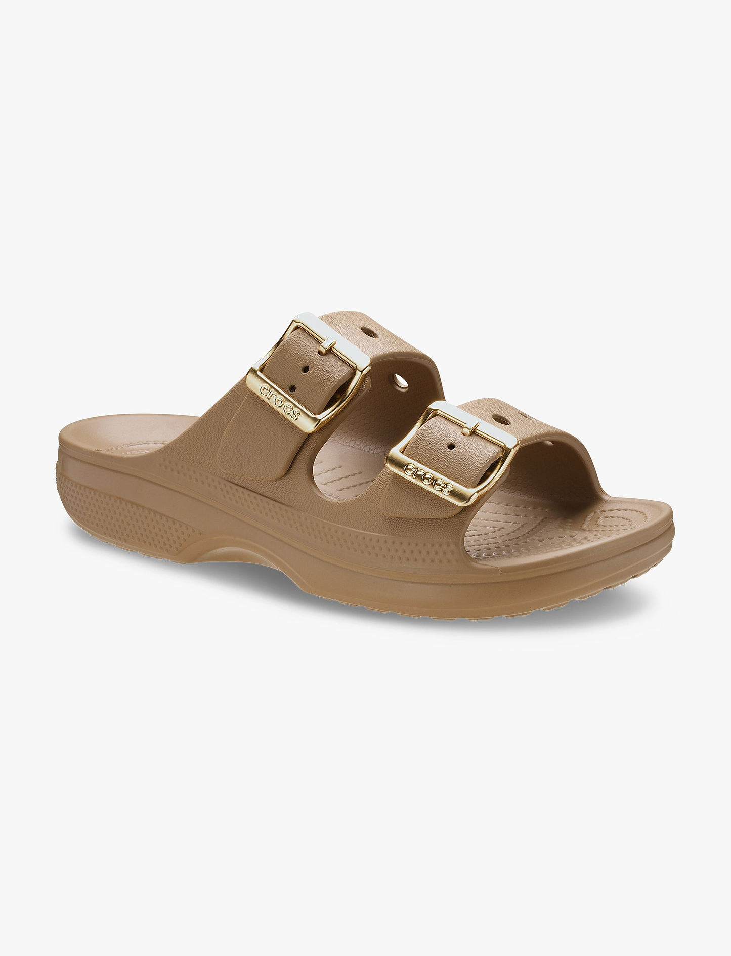 Crocs Saturday Metallic Buckle Sandal - סנדלי קרוקס לנשים בצבע חום כהה ספירה