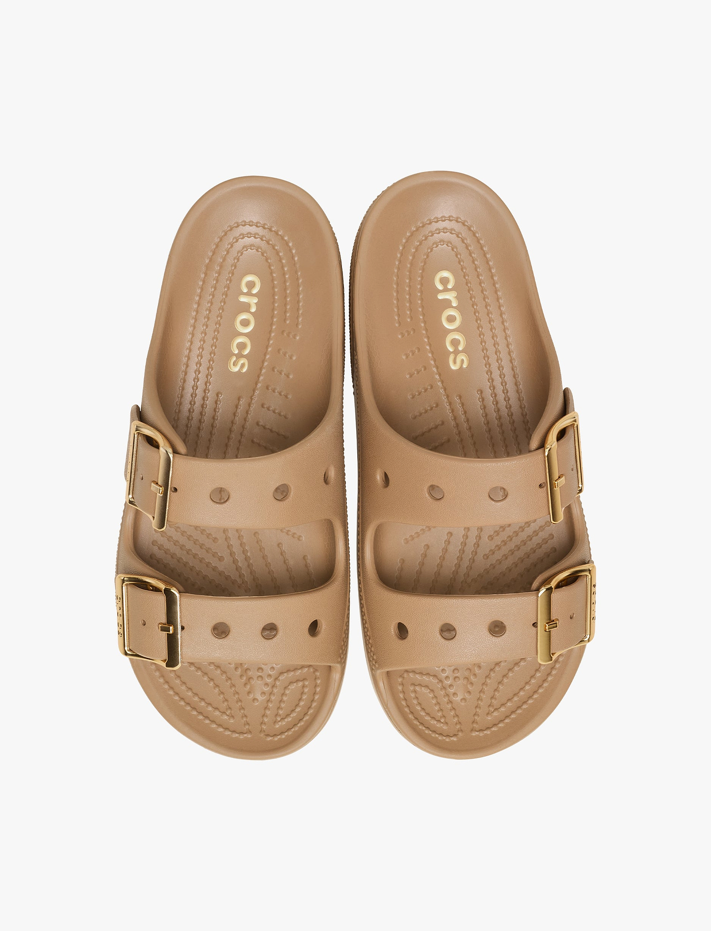 Crocs Saturday Metallic Buckle Sandal - סנדלי קרוקס לנשים בצבע חום כהה ספירה