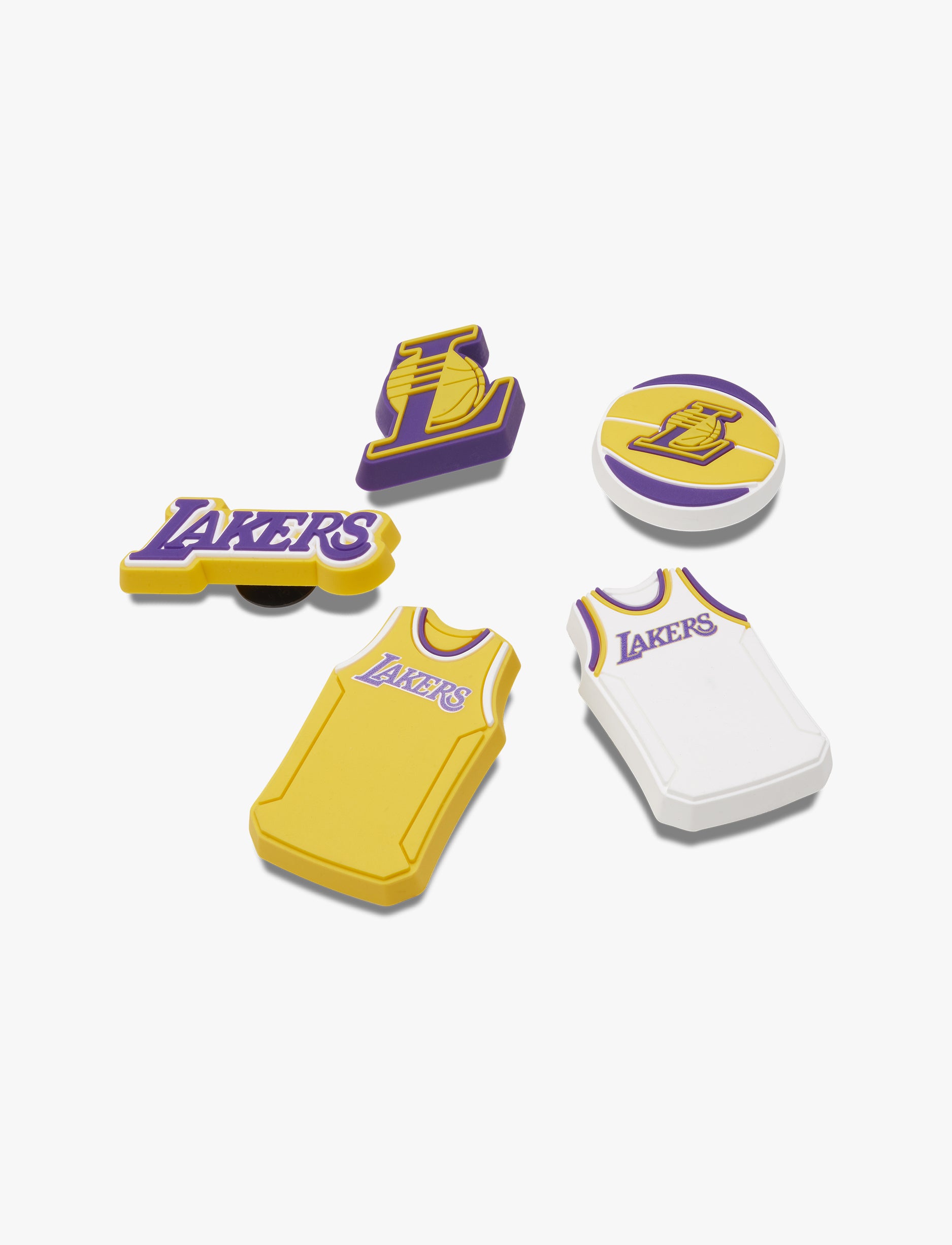 Crocs Jibbitz charms NBA Los Angeles Lakers - מארז 5 ג'יביטים קרוקס