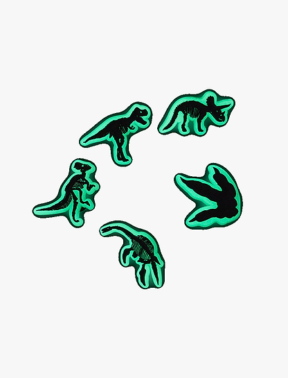 Crocs Jibbitz Glow In The Dark Dino - מארז 5 ג'יביטים קרוקס זוהר בחושך