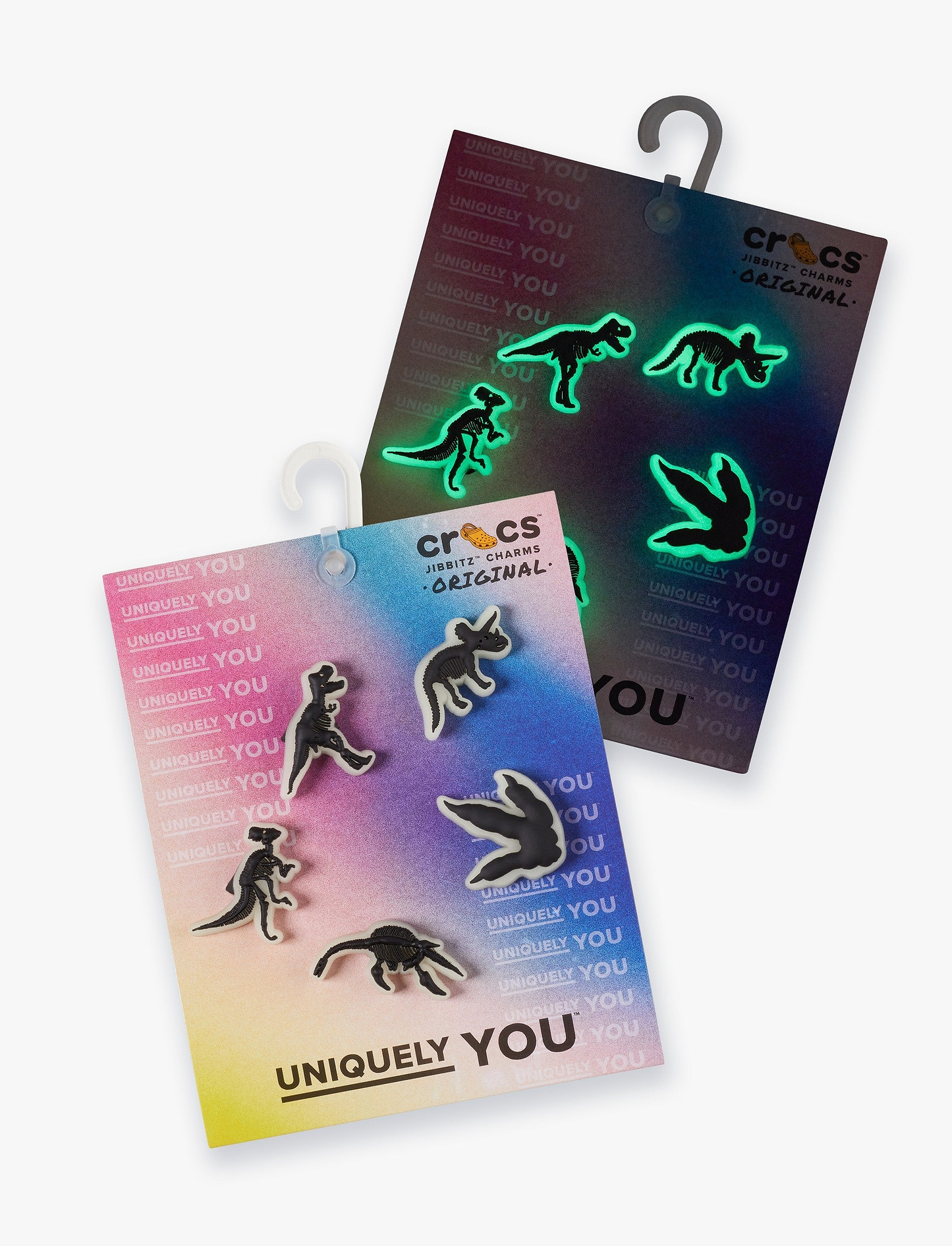 Crocs Jibbitz Glow In The Dark Dino - מארז 5 ג'יביטים קרוקס זוהר בחושך