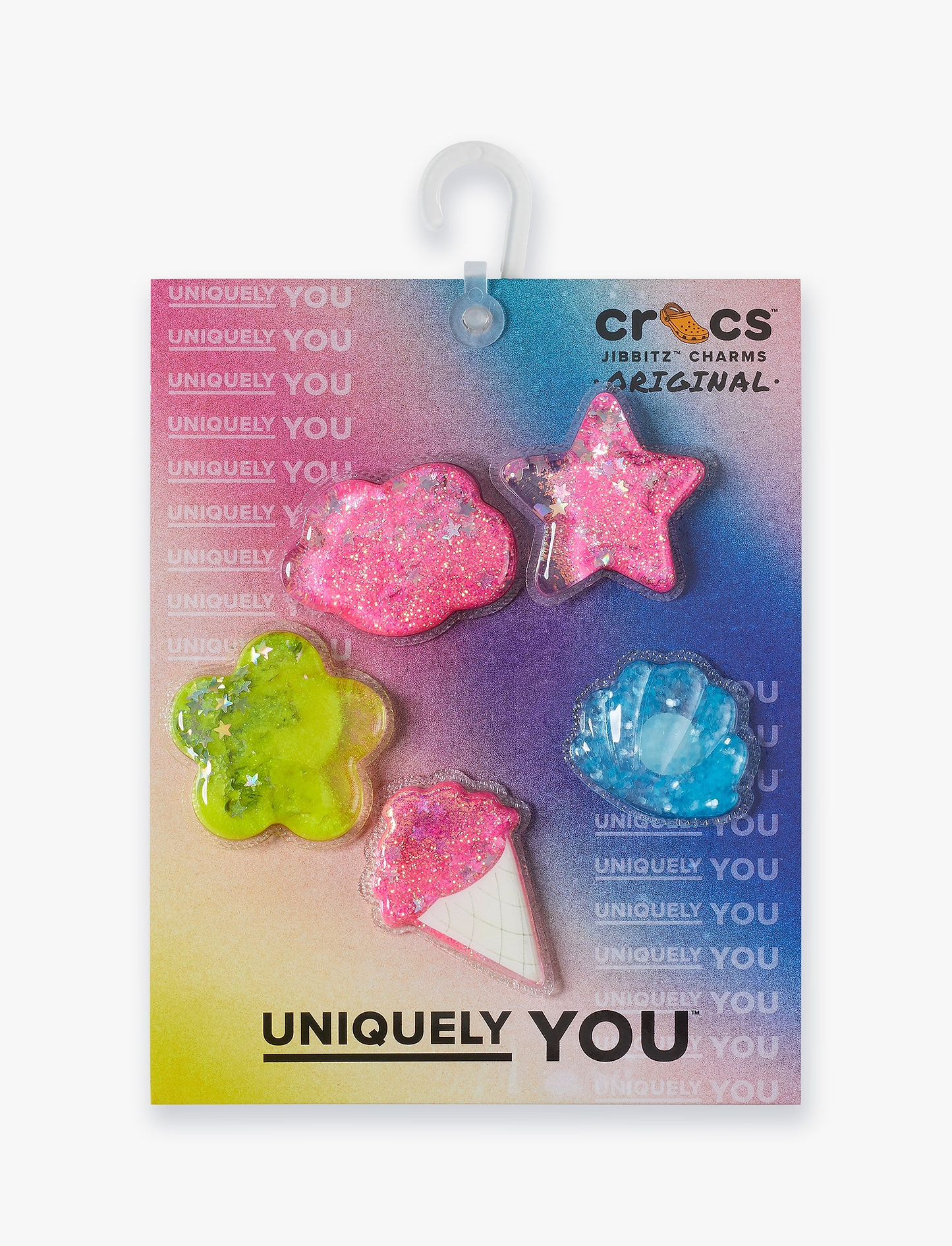 Crocs Jibbitz Squish Glitter Icons - מארז 5 ג'יביטים קרוקס
