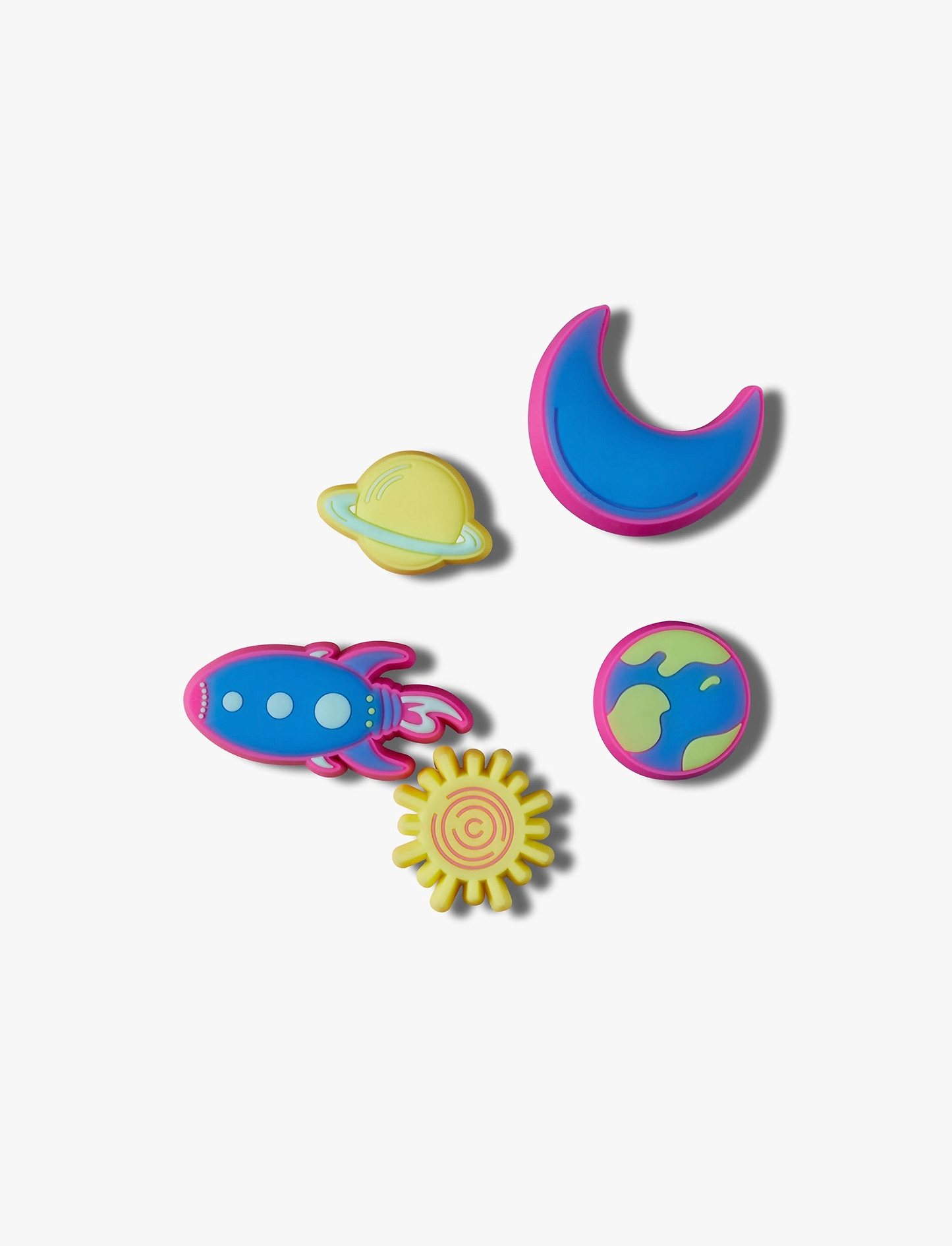 Crocs Jibbitz Lights Up Neon Planets - מארז 5 ג'יביטים קרוקס עם אורות