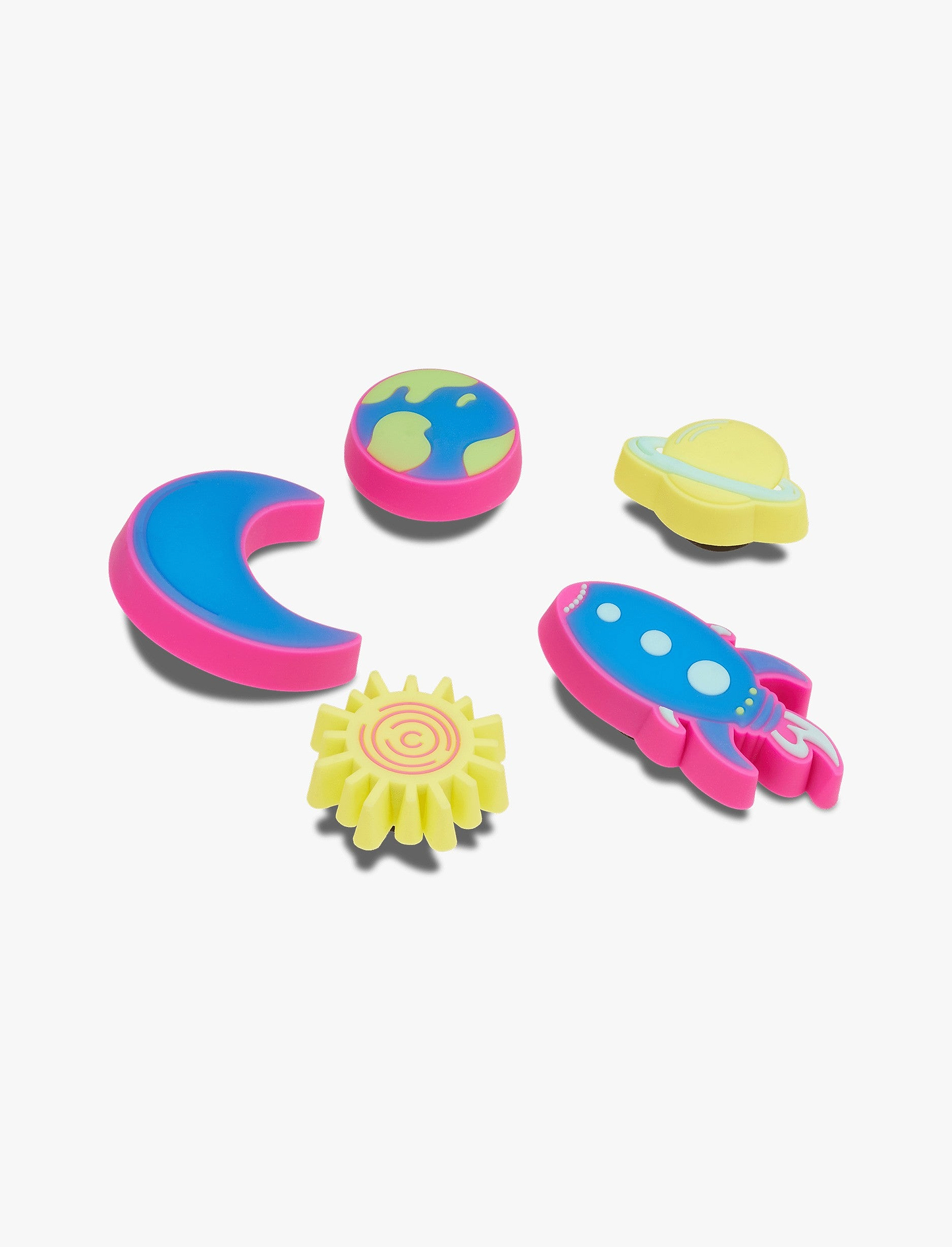 Crocs Jibbitz Lights Up Neon Planets - מארז 5 ג'יביטים קרוקס עם אורות