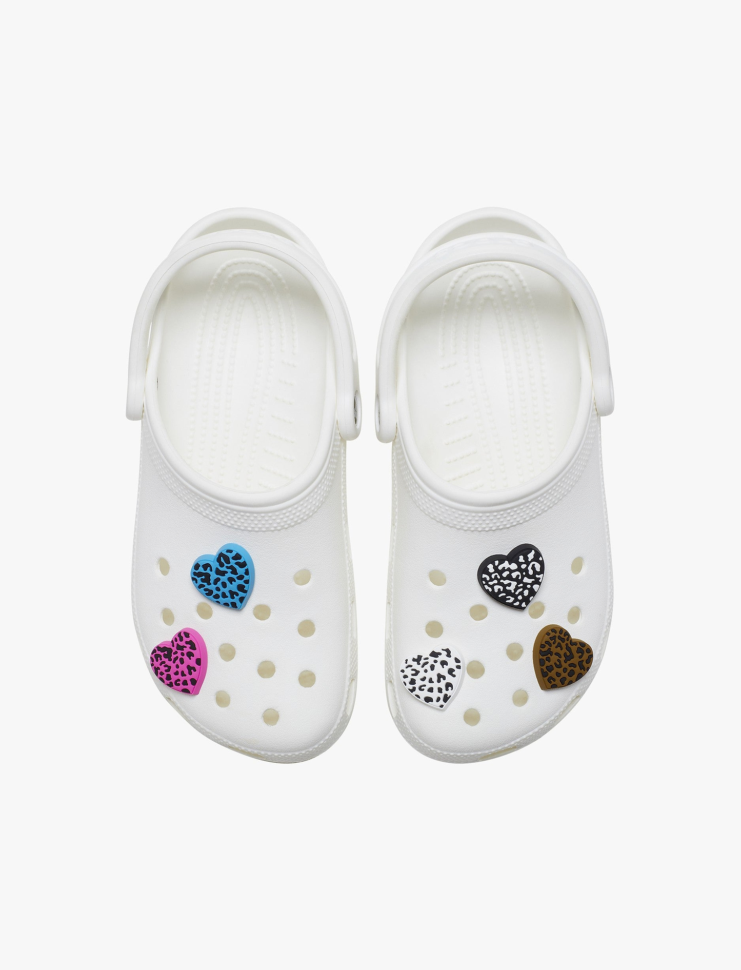 Crocs Jibbitz Leopard Animal Print Heart - מארז 5 ג'יביטים קרוקס