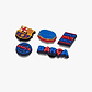 Crocs Jibbitz Barcelona FC 5 Pack - מארז 5 ג'יביטים קרוקס
