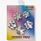 Crocs Jibbitz Monochrome Slvr Flwrs - מארז 5 ג'יביטים קרוקס
