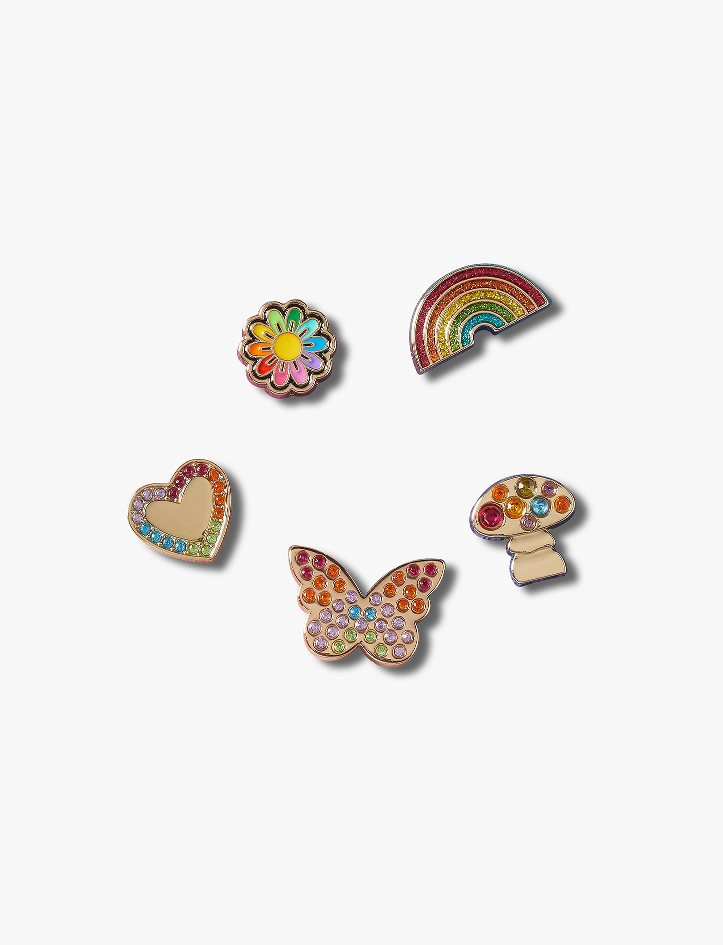 Crocs Jibbitz Rainbow Elvtd Festival - מארז 5 ג'יביטים קרוקס