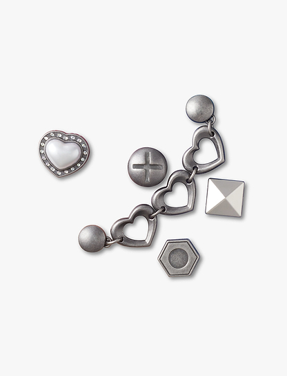 Crocs Silver Romantic -  מארז 5 ג'יביטים קרוקס